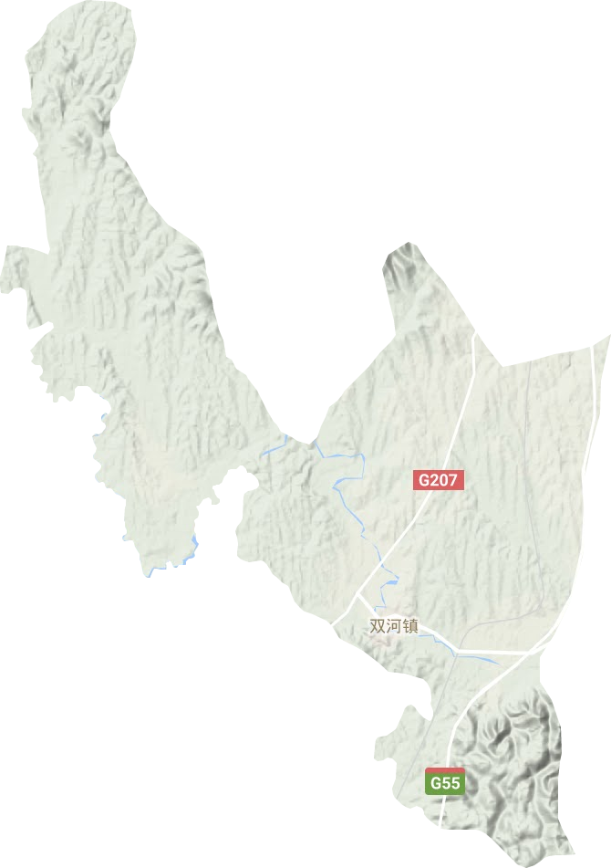 双河镇地形地图