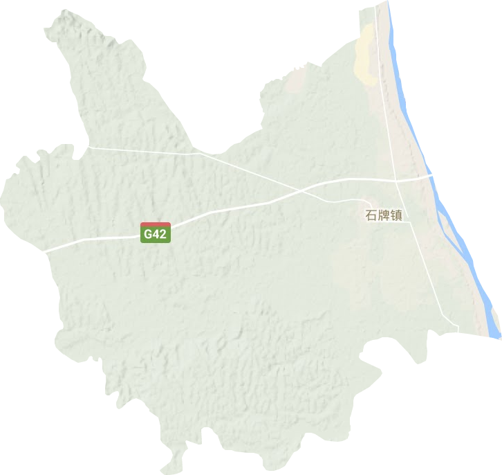 石牌镇地形地图