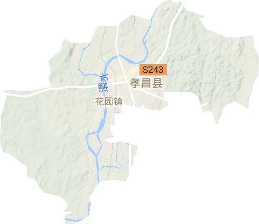 花园镇地形地图