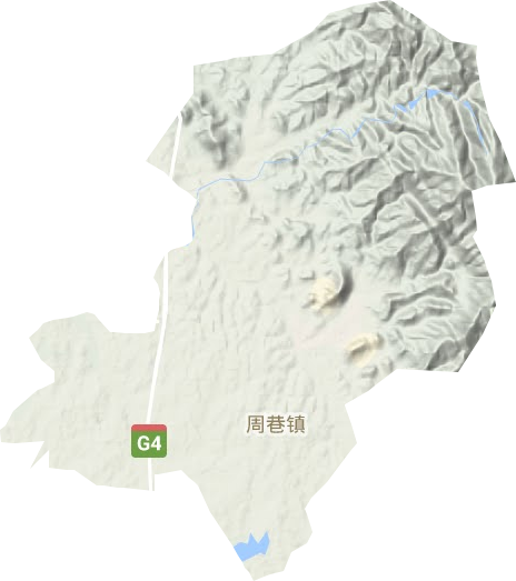 周巷镇地形地图