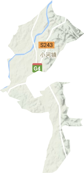 小河镇地形地图