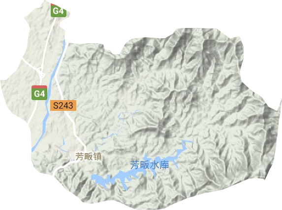 芳畈镇地形地图