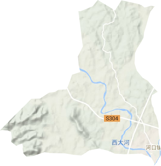 河口镇地形地图