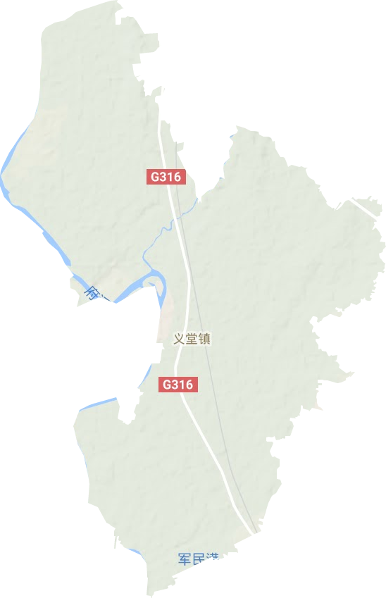 义堂镇地形地图