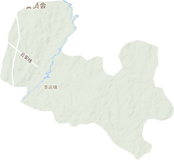 李店镇地形地图