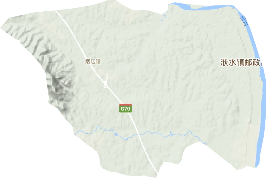 烟店镇地形地图