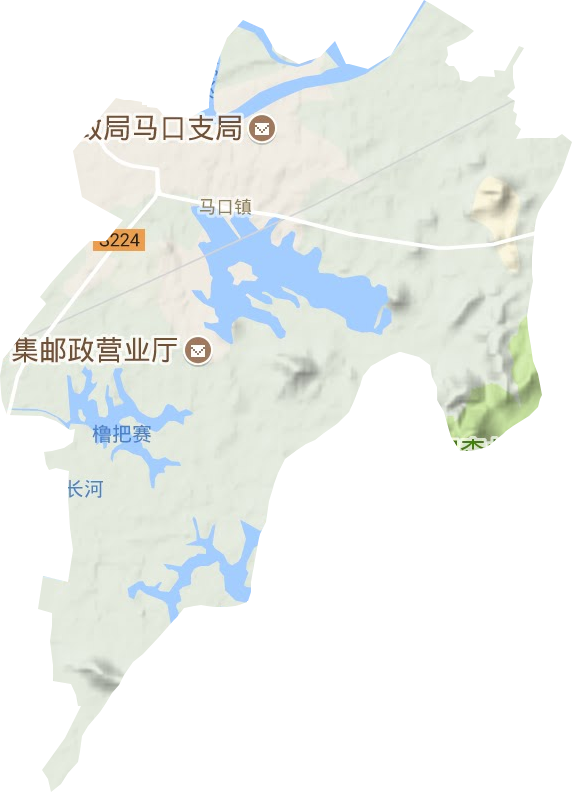马口镇地形地图