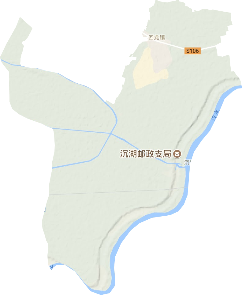 沉湖镇地形地图