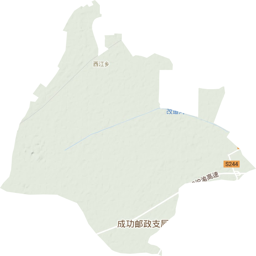 西江乡地形地图