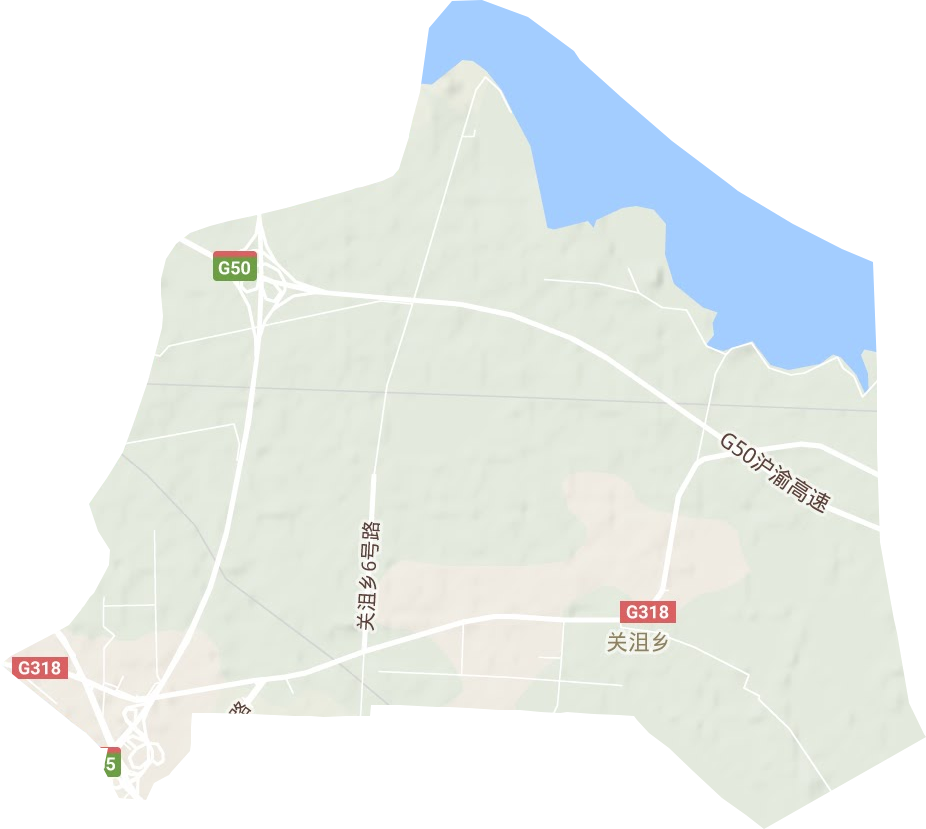 关沮镇地形地图
