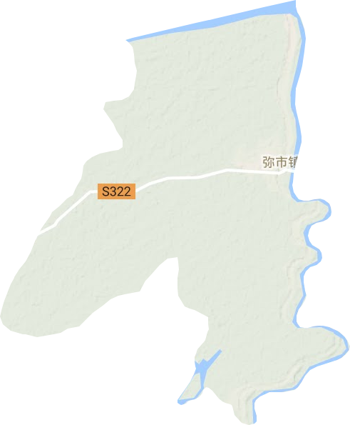 弥市镇地形地图