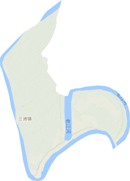 三洲镇地形地图