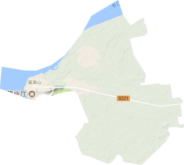 笔架山街道地形地图