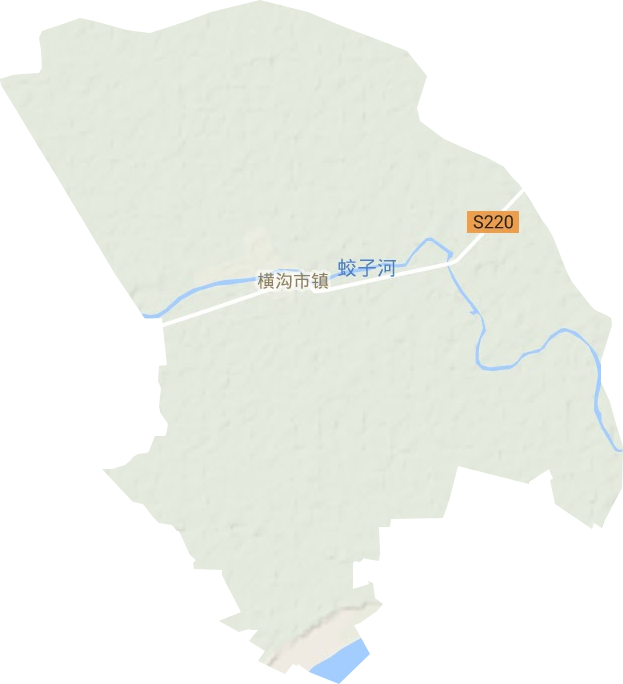 横沟市镇地形地图