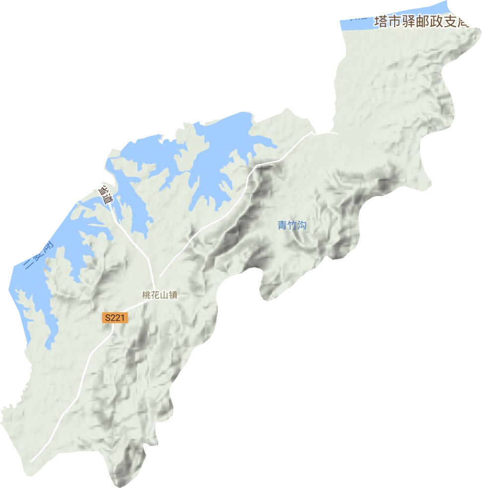 桃花山镇地形地图