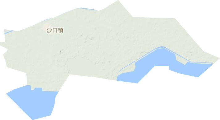 沙口镇地形地图