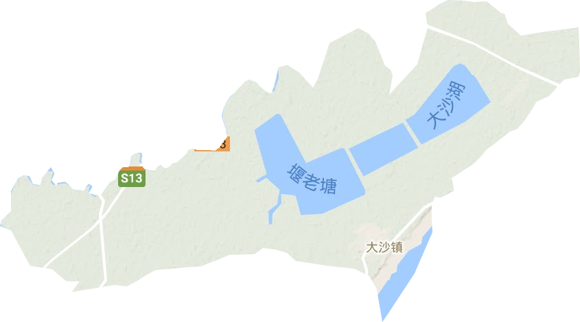 大沙湖管理区地形地图