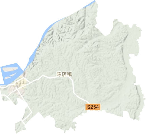 陈店镇地形地图
