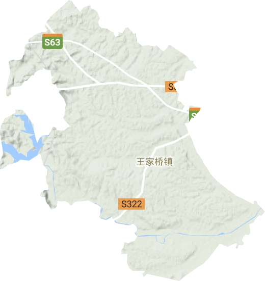 王家桥镇地形地图