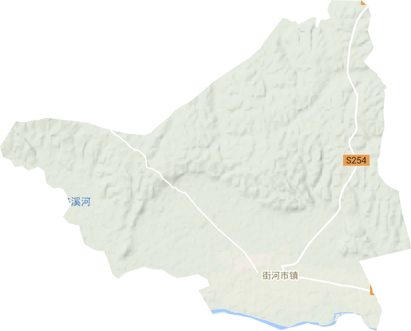 街河市镇地形地图