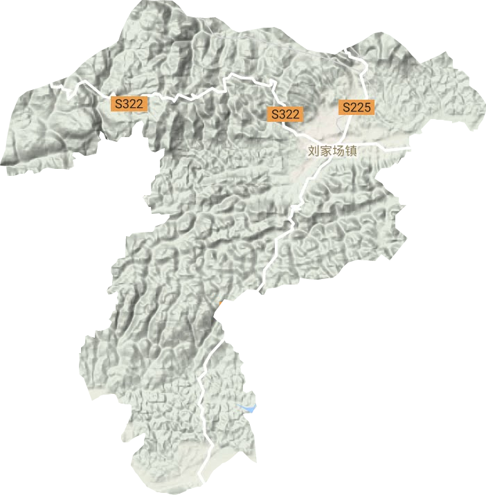 刘家场镇地形地图