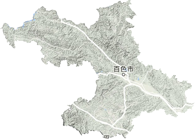 百色市地形地图