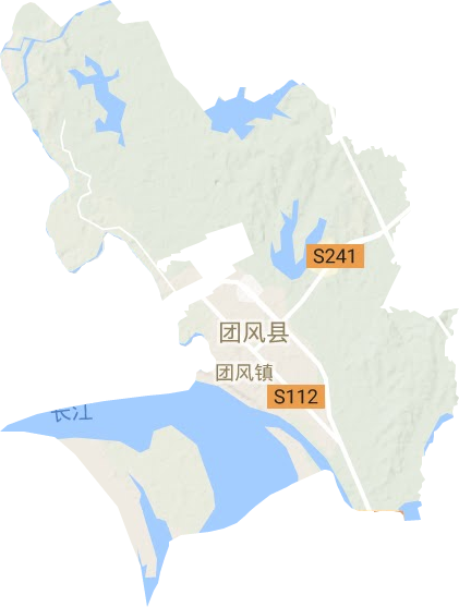 团风镇地形地图