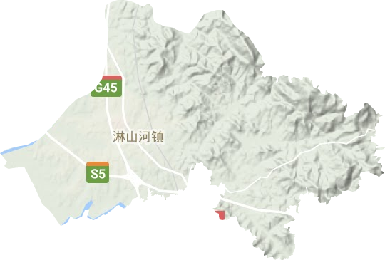 淋山河镇地形地图