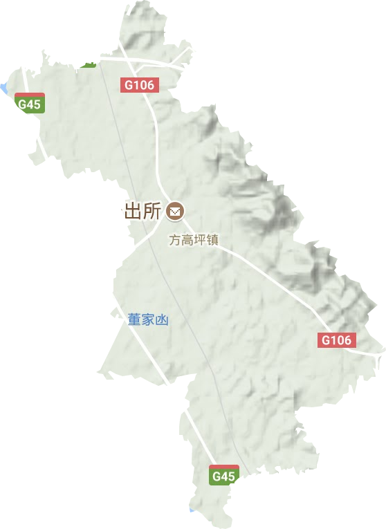 方高坪镇地形地图