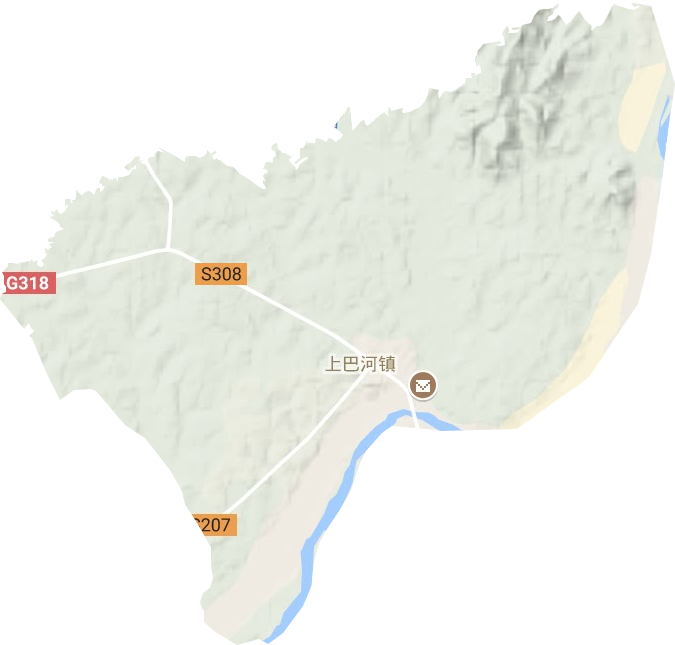 上巴河镇地形地图