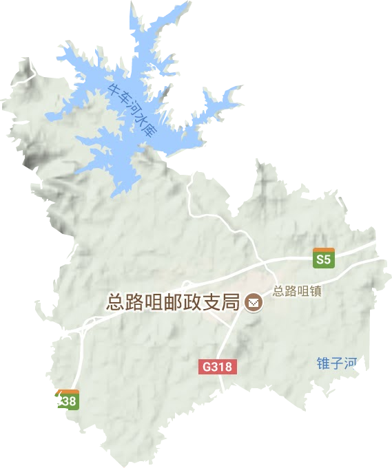 总路咀镇地形地图