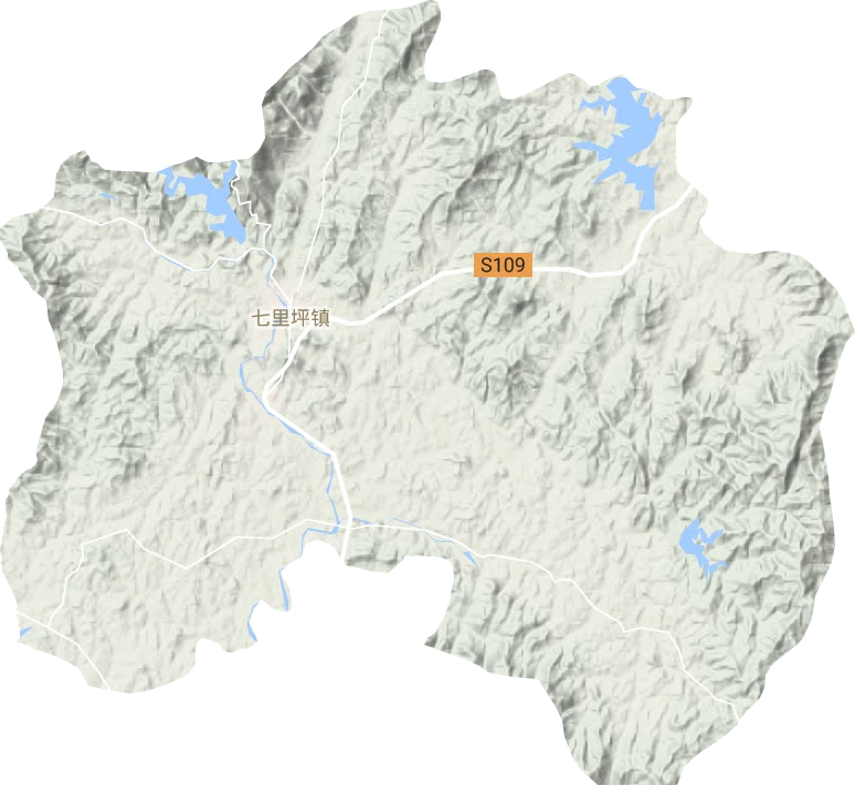 七里坪镇地形地图