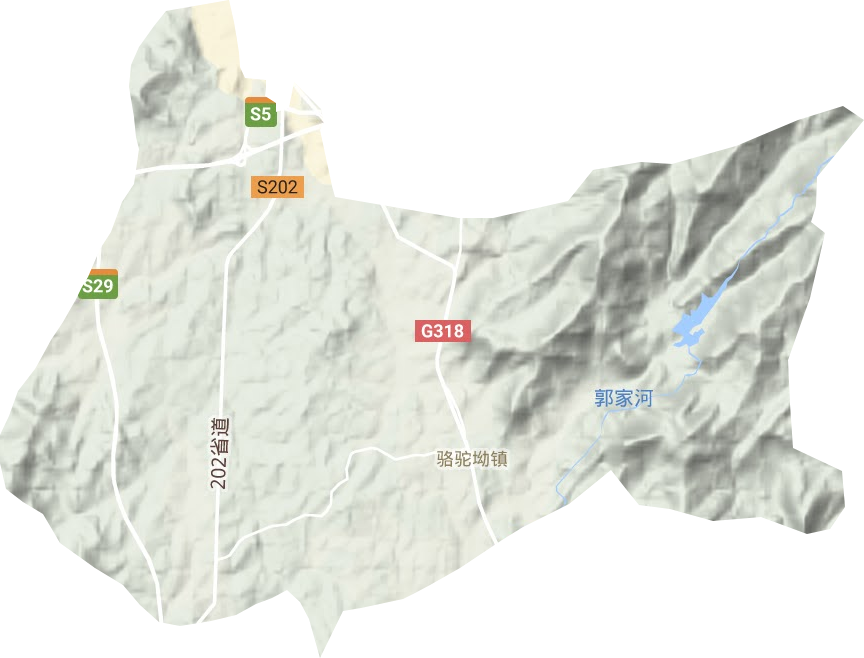骆驼坳镇地形地图
