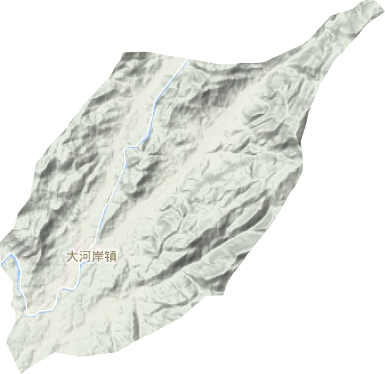 大河岸镇地形地图