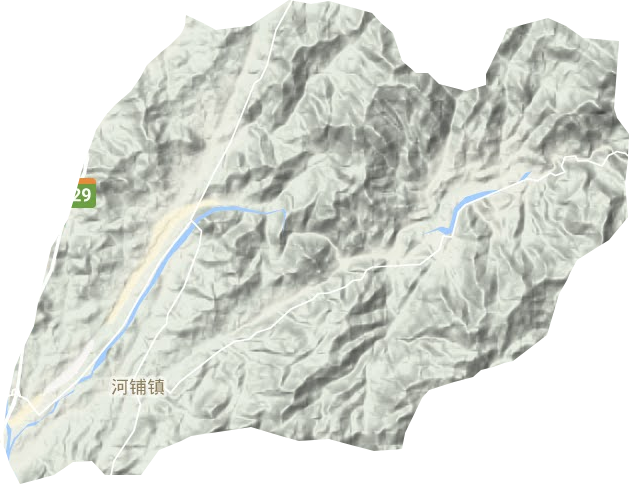 河铺镇地形地图