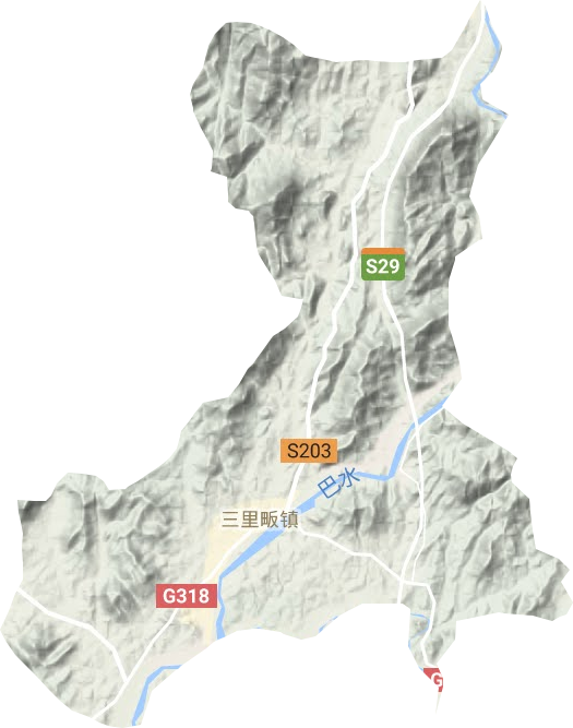 三里畈镇地形地图