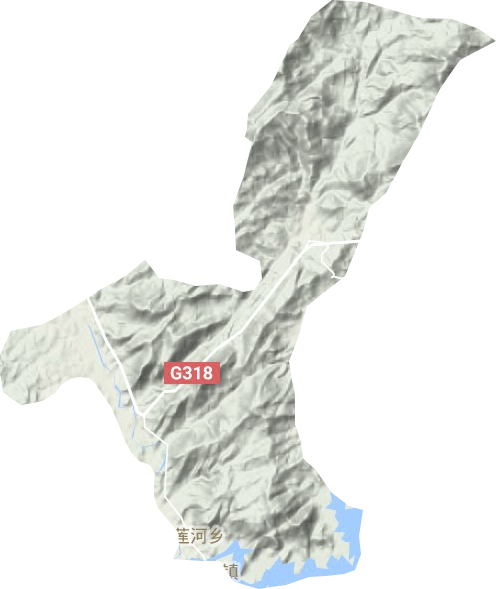 白莲河乡地形地图