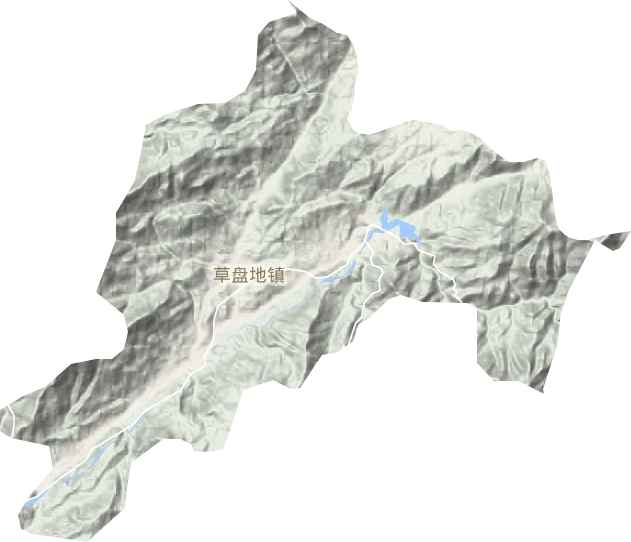 草盘地镇地形地图