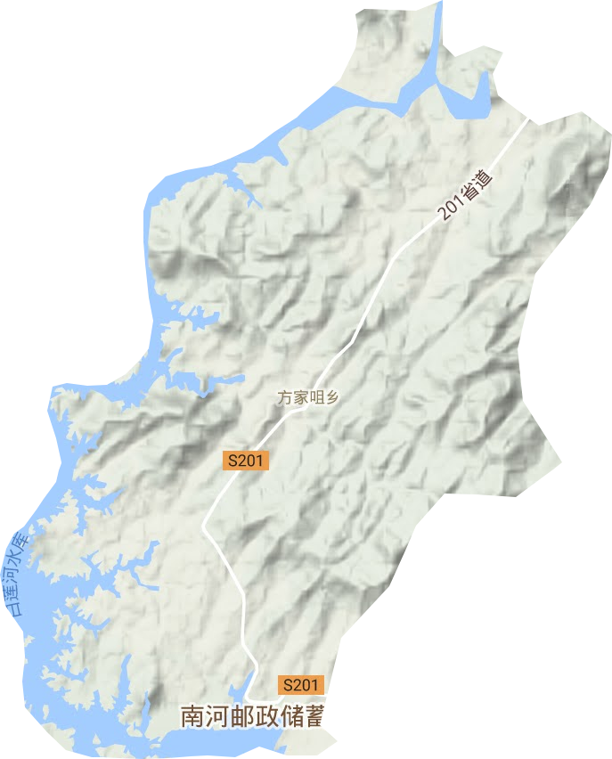 方家咀乡地形地图