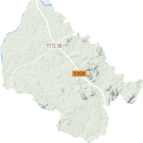 竹瓦镇地形地图