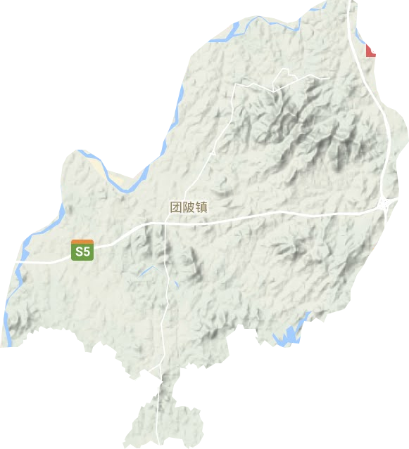 团陂镇地形地图