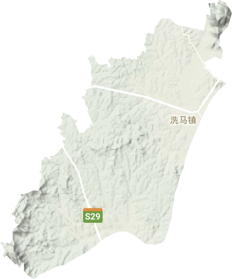 洗马镇地形地图
