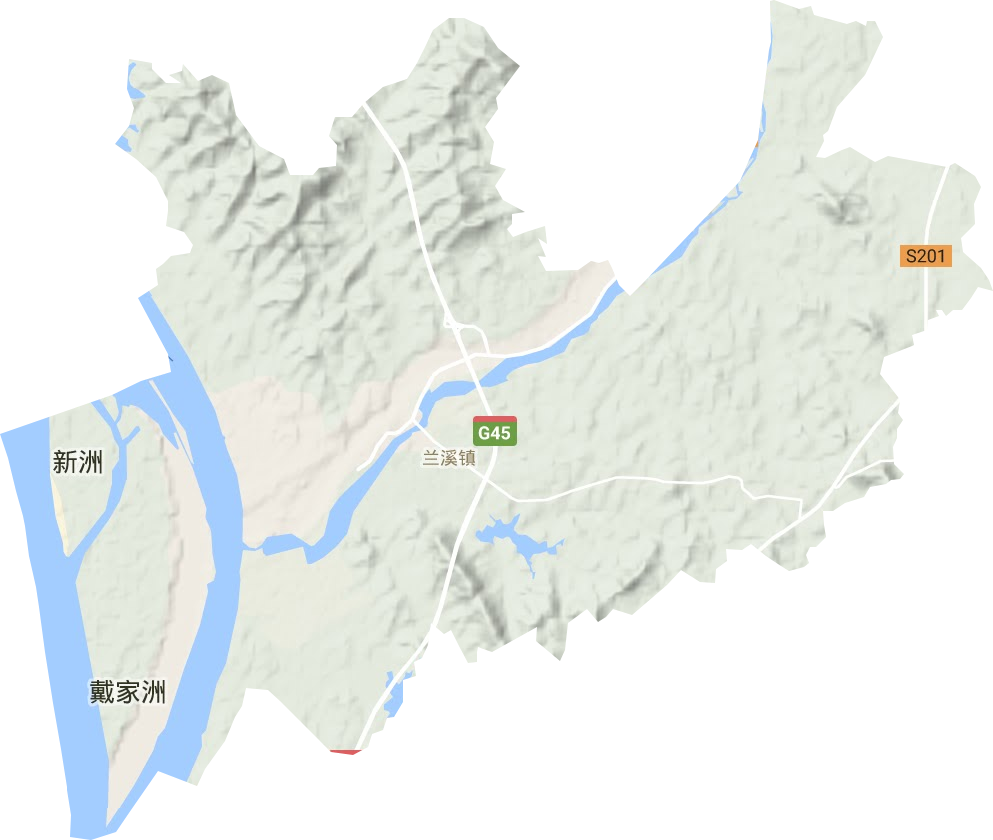 兰溪镇地形地图