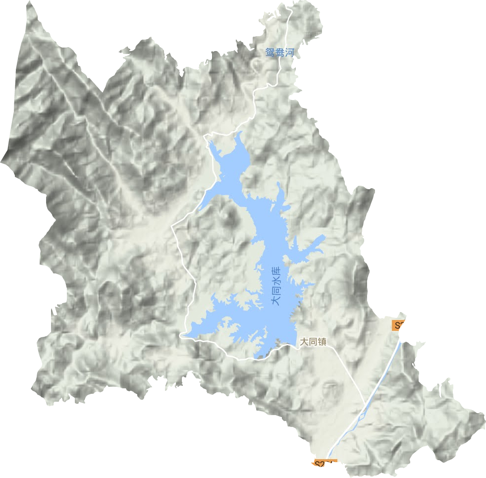 大同镇地形地图