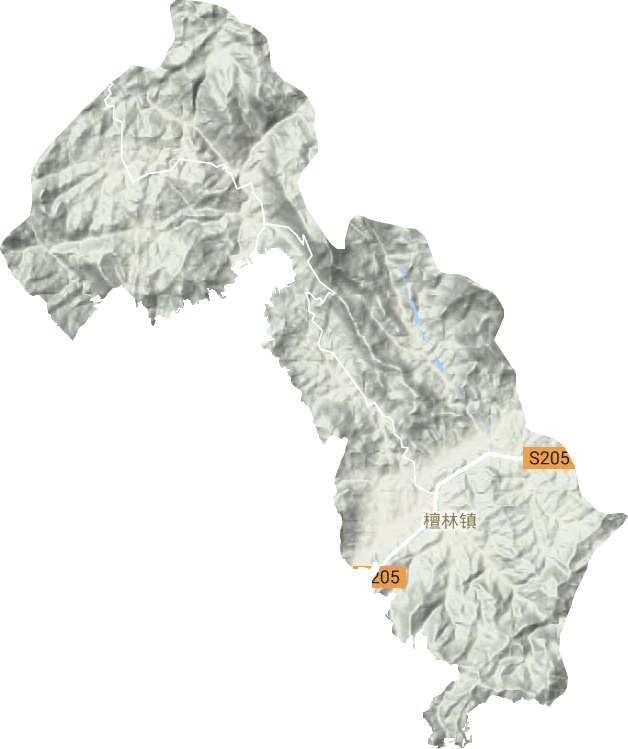 檀林镇地形地图
