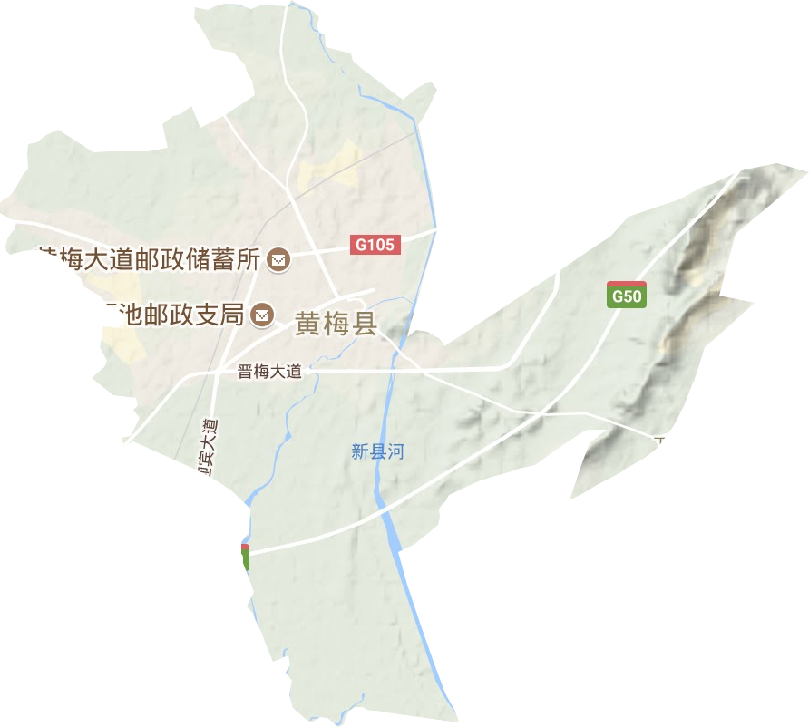 黄梅镇地形地图