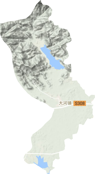 大河镇地形地图