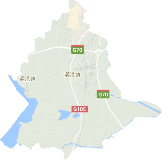 濯港镇地形地图