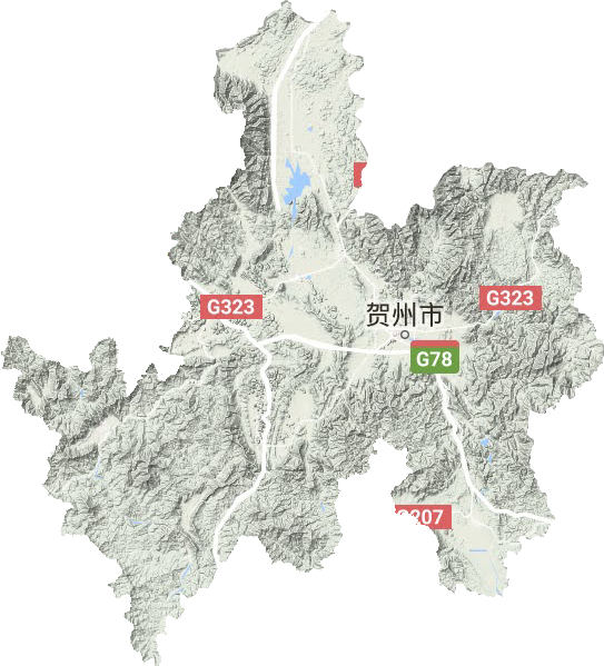 贺州市地形地图