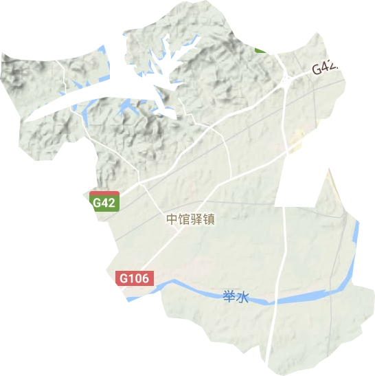 中馆驿镇地形地图